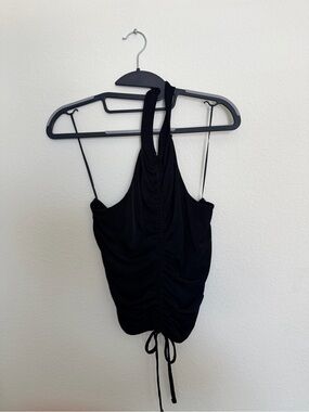 Express Black Ruched Halter Camisole medium NWT